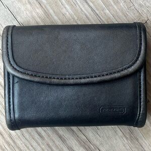 Vintage Coach #7219 Multi-Function Purse Black Leather Key Chain Compact Wallet